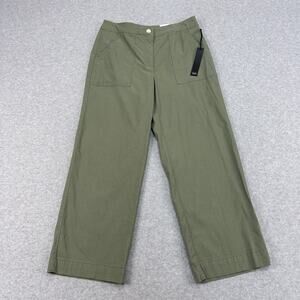 Nicole Miller NY Hi-Rise Straight Leg Pants WMNS 6 Olive Green Stretch Uitlity